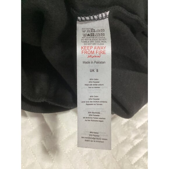 PrettyLittleThing Black Premium Collared Oversized Womens Sweatshirt Size S New - Picture 4 of 7